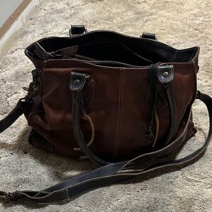 Bed Stu Brown and Black Shoulder Bag